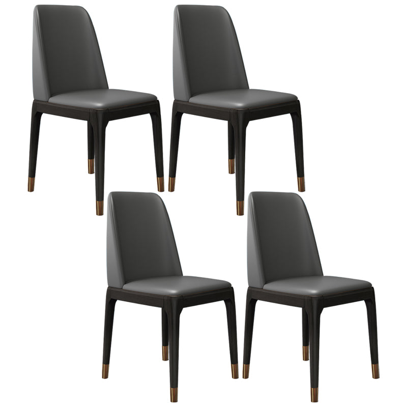 Chaise d'appoint scandinave avec dossier Parsons, chaise de salle à manger sans accoudoirs en bois