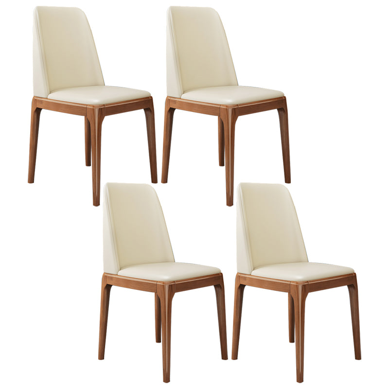 Chaise d'appoint scandinave avec dossier Parsons, chaise de salle à manger sans accoudoirs en bois