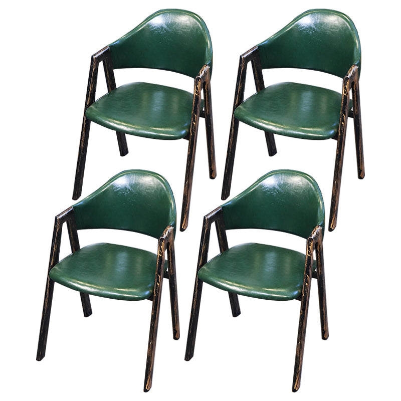 Cuir de style industriel dinant les chaises latérales ouvertes dos dinant les chaises sans bras