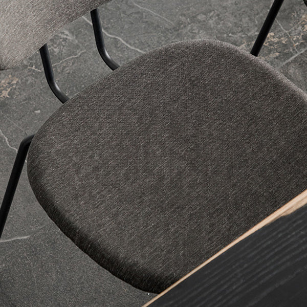 Industrial Style Linen Fabric Dining Chair Open Back Dining Side Armless Chair
