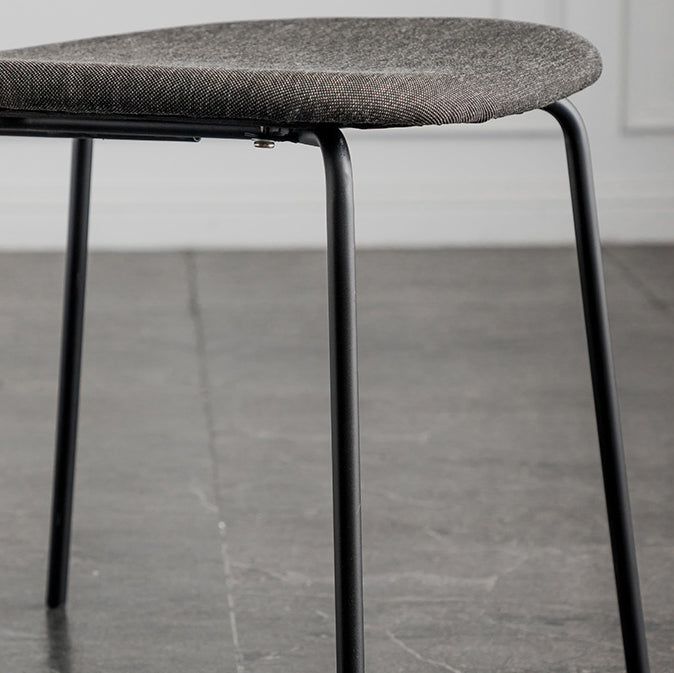 Industrial Style Linen Fabric Dining Chair Open Back Dining Side Armless Chair