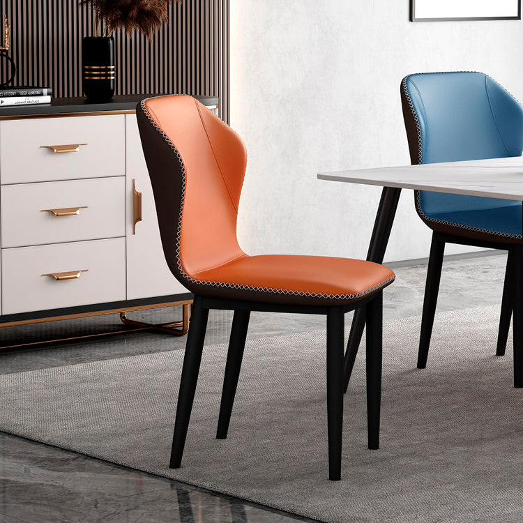 Silla lateral casera escandinava tapizada con respaldo mate Silla de comedor