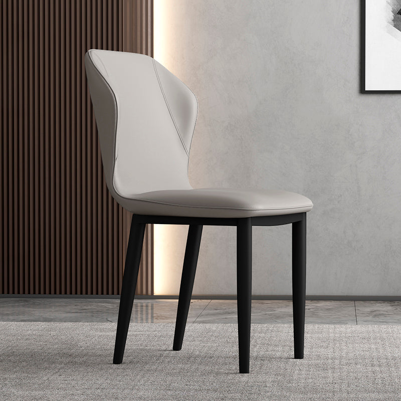 Silla lateral casera escandinava tapizada con respaldo mate Silla de comedor
