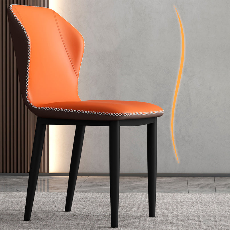 Silla lateral casera escandinava tapizada con respaldo mate Silla de comedor