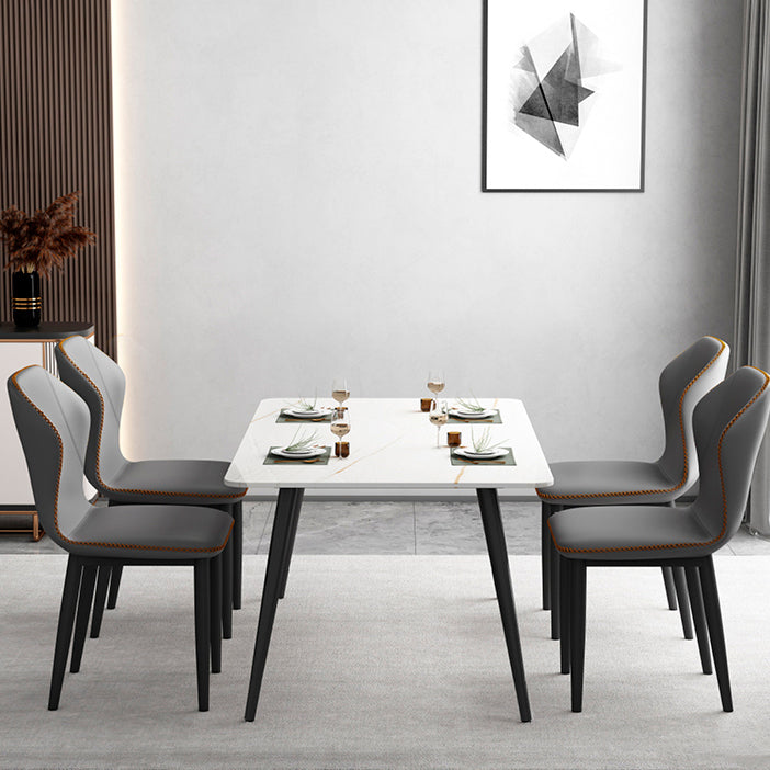 Silla lateral casera escandinava tapizada con respaldo mate Silla de comedor