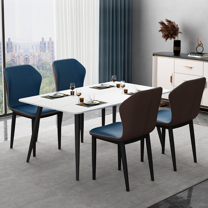 Silla lateral casera escandinava tapizada con respaldo mate Silla de comedor