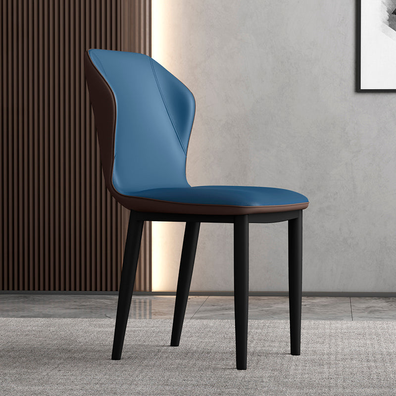 Silla lateral casera escandinava tapizada con respaldo mate Silla de comedor