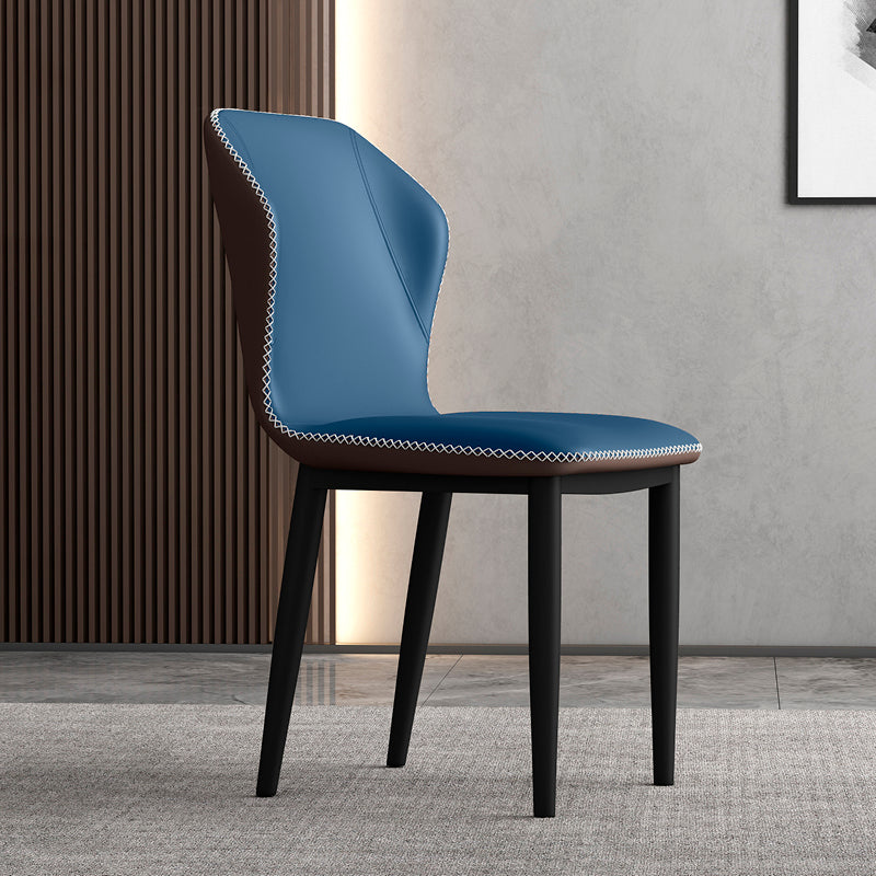 Silla lateral casera escandinava tapizada con respaldo mate Silla de comedor