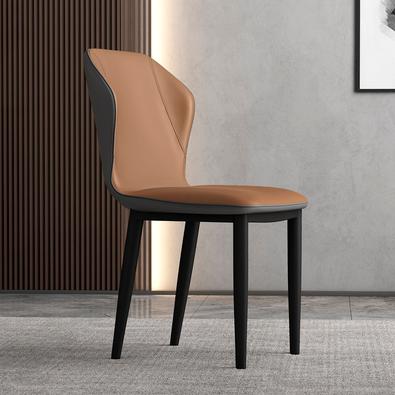 Silla lateral casera escandinava tapizada con respaldo mate Silla de comedor