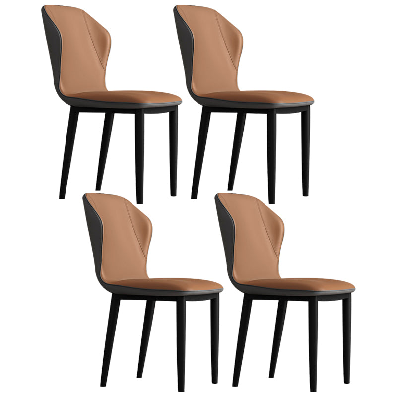 Silla lateral casera escandinava tapizada con respaldo mate Silla de comedor