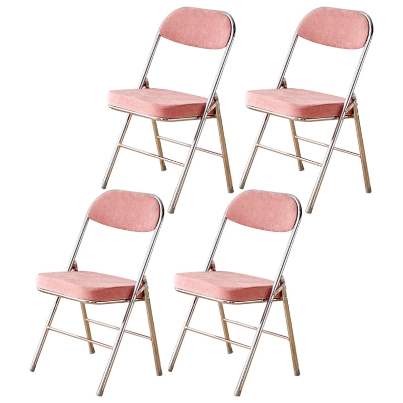 Open Back Dining Side Chair Foldable Upholstered Armless Dining Chairs