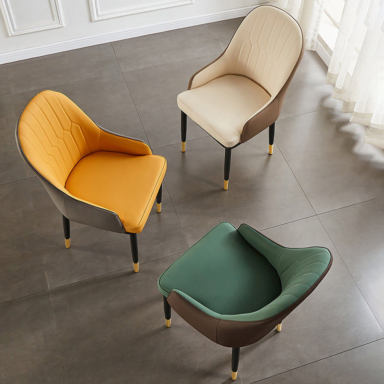 Contemporary Metal Dining Room Chairs Upholstered Dining Armchairs for Home Use