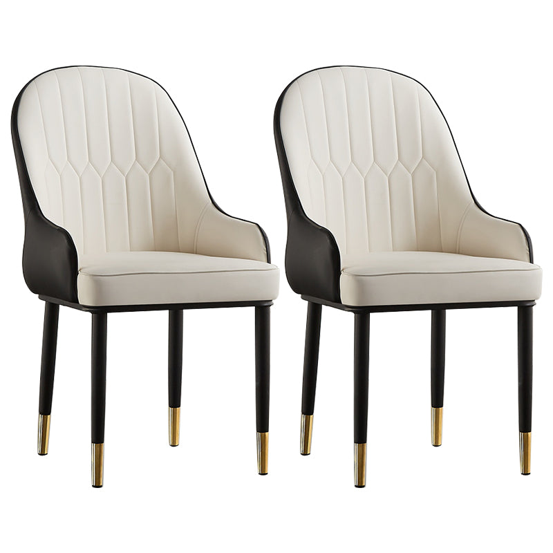 Contemporary Metal Dining Room Chairs Upholstered Dining Armchairs for Home Use