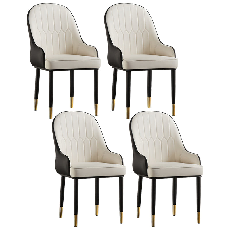Contemporary Metal Dining Room Chairs Upholstered Dining Armchairs for Home Use