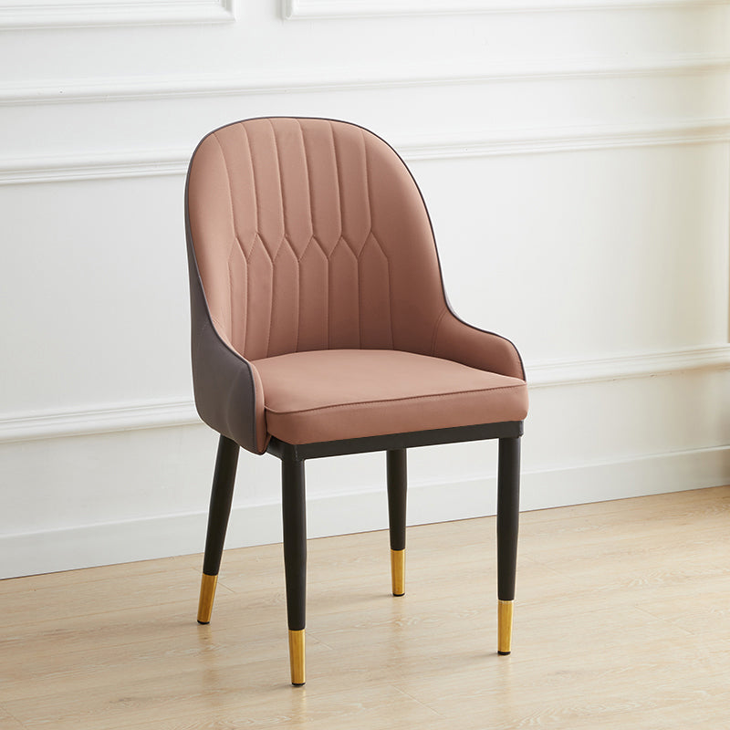 Contemporary Metal Dining Room Chairs Upholstered Dining Armchairs for Home Use
