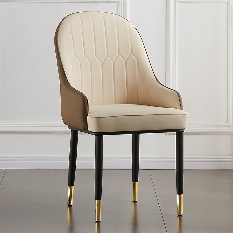 Contemporary Metal Dining Room Chairs Upholstered Dining Armchairs for Home Use