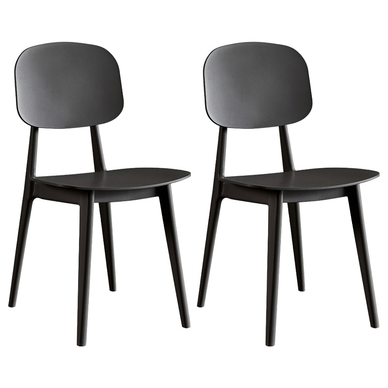 Contemporary Plastic Dining Chairs Open Back Dining Side Armless Chairs for Kitchen