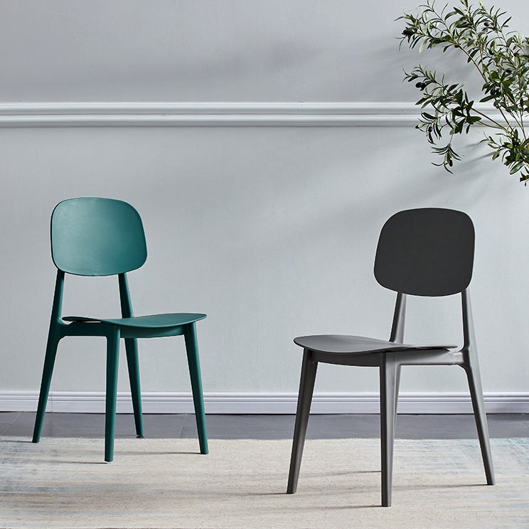 Chaises de salle à manger contemporaines en plastique, chaises sans bras latérales à dos ouvert pour la cuisine