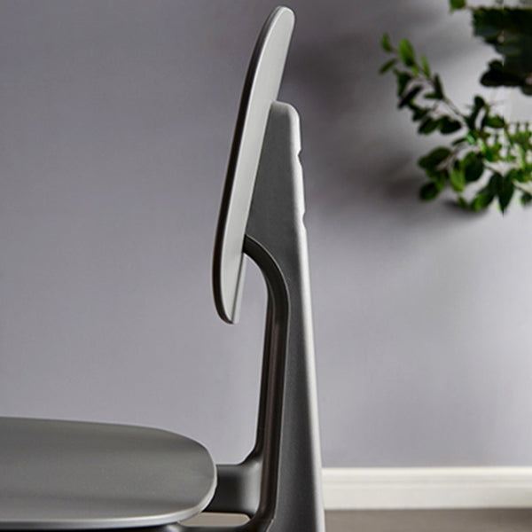 Contemporary Plastic Dining Chairs Open Back Dining Side Armless Chairs for Kitchen