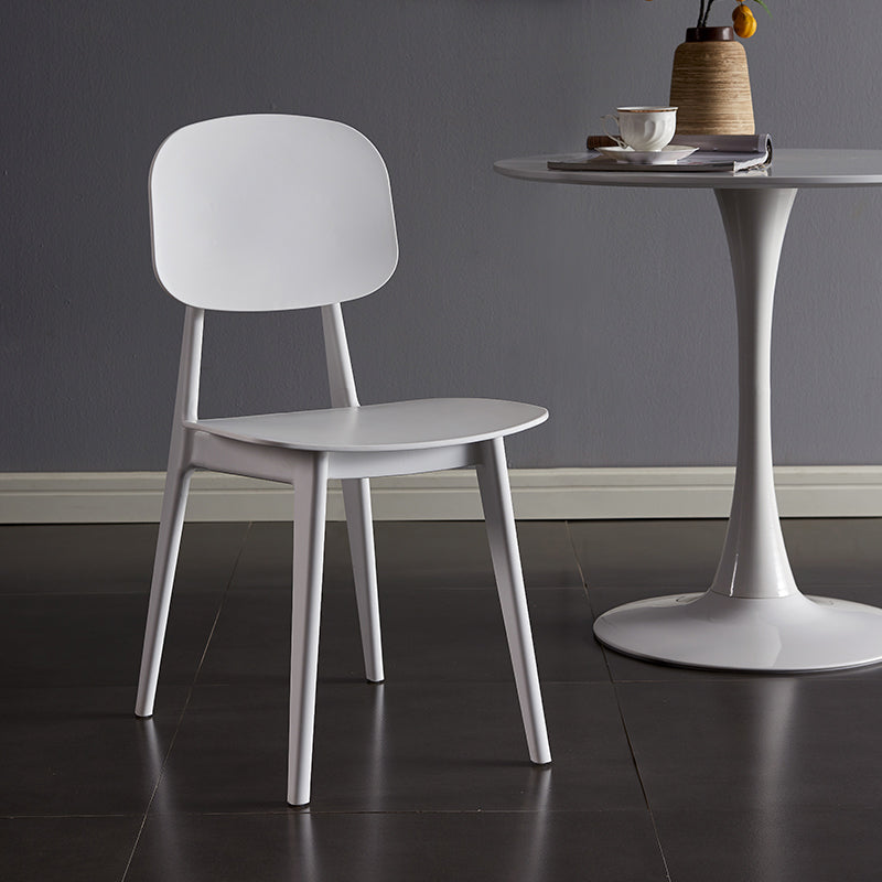Chaises de salle à manger contemporaines en plastique, chaises sans bras latérales à dos ouvert pour la cuisine