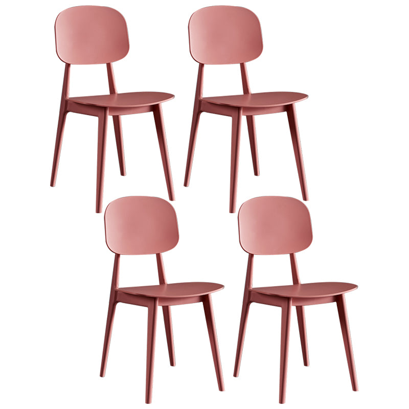Contemporary Plastic Dining Chairs Open Back Dining Side Armless Chairs for Kitchen