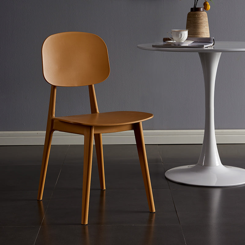 Chaises de salle à manger contemporaines en plastique, chaises sans bras latérales à dos ouvert pour la cuisine