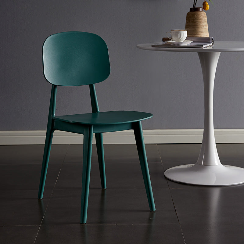 Chaises de salle à manger contemporaines en plastique, chaises sans bras latérales à dos ouvert pour la cuisine