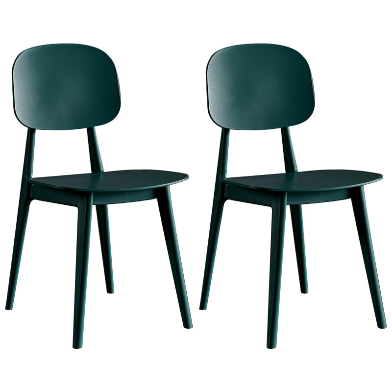 Contemporary Plastic Dining Chairs Open Back Dining Side Armless Chairs for Kitchen