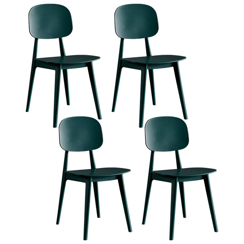 Contemporary Plastic Dining Chairs Open Back Dining Side Armless Chairs for Kitchen