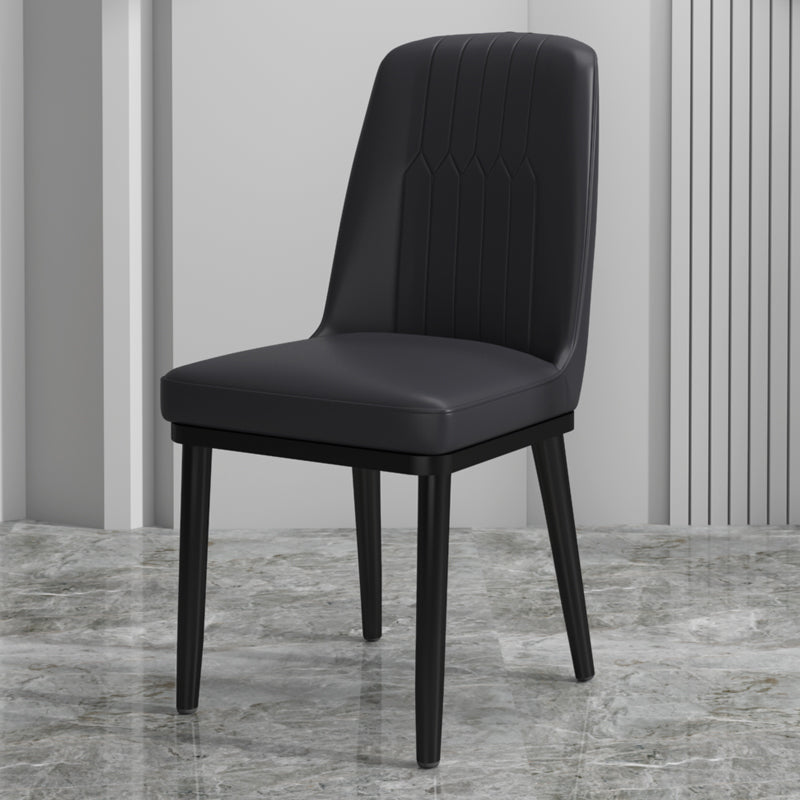 Scandinavian Style Metal Dining Chair Dining Room Upholstered Parsons Armless Chair