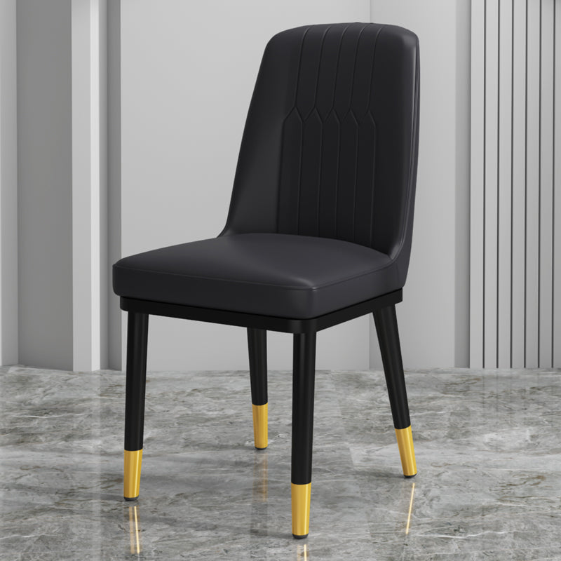 Scandinavian Style Metal Dining Chair Dining Room Upholstered Parsons Armless Chair