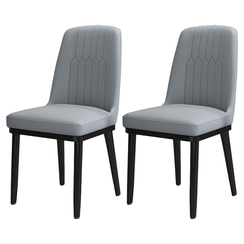 Scandinavian Style Metal Dining Chair Dining Room Upholstered Parsons Armless Chair