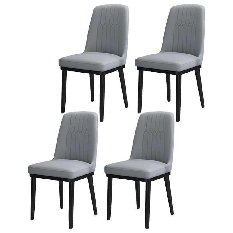Scandinavian Style Metal Dining Chair Dining Room Upholstered Parsons Armless Chair