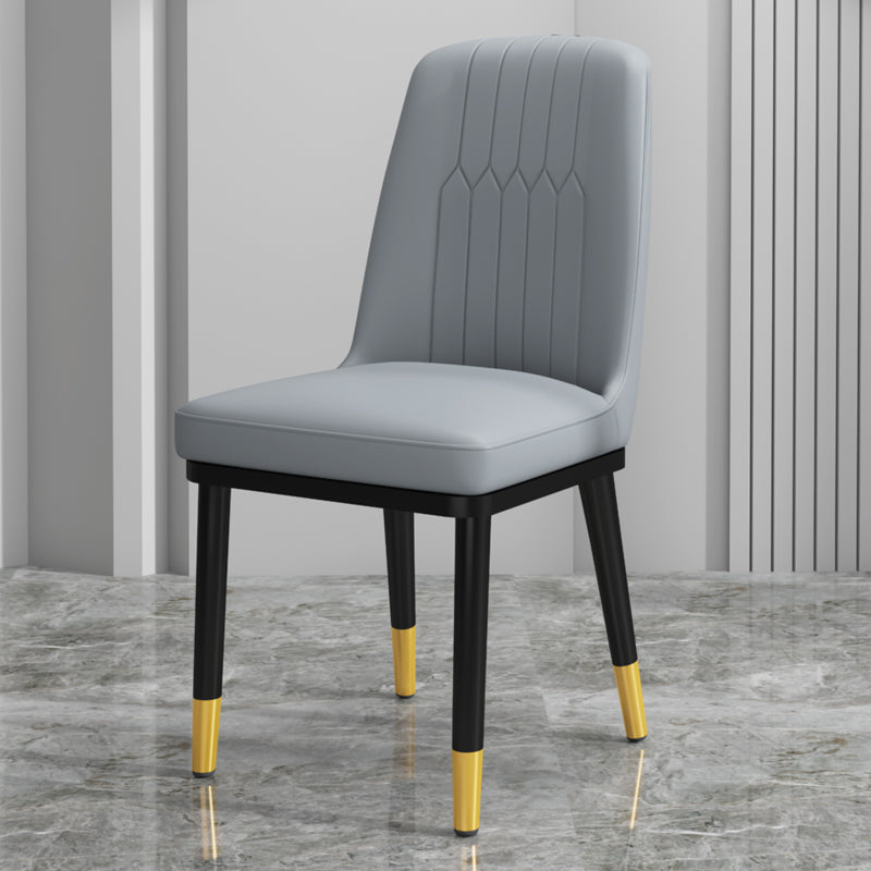 Scandinavian Style Metal Dining Chair Dining Room Upholstered Parsons Armless Chair