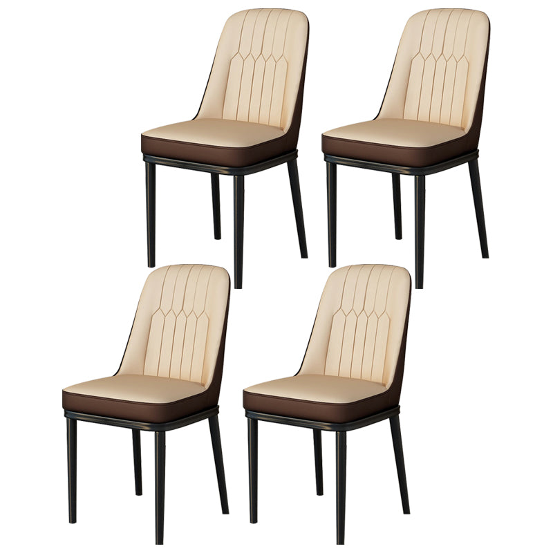 Scandinavian Style Metal Dining Chair Dining Room Upholstered Parsons Armless Chair
