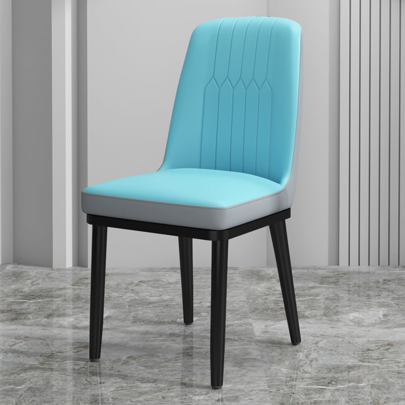 Chaise de salle à manger en métal de style scandinave, chaise sans accoudoirs rembourrée Parsons