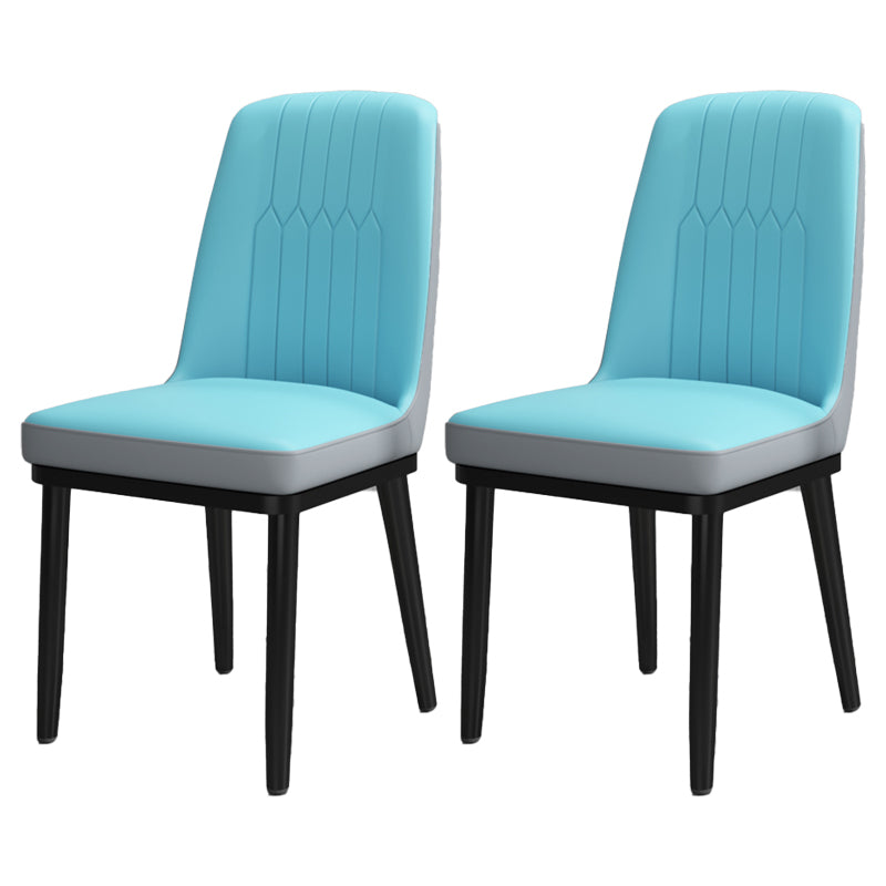 Scandinavian Style Metal Dining Chair Dining Room Upholstered Parsons Armless Chair