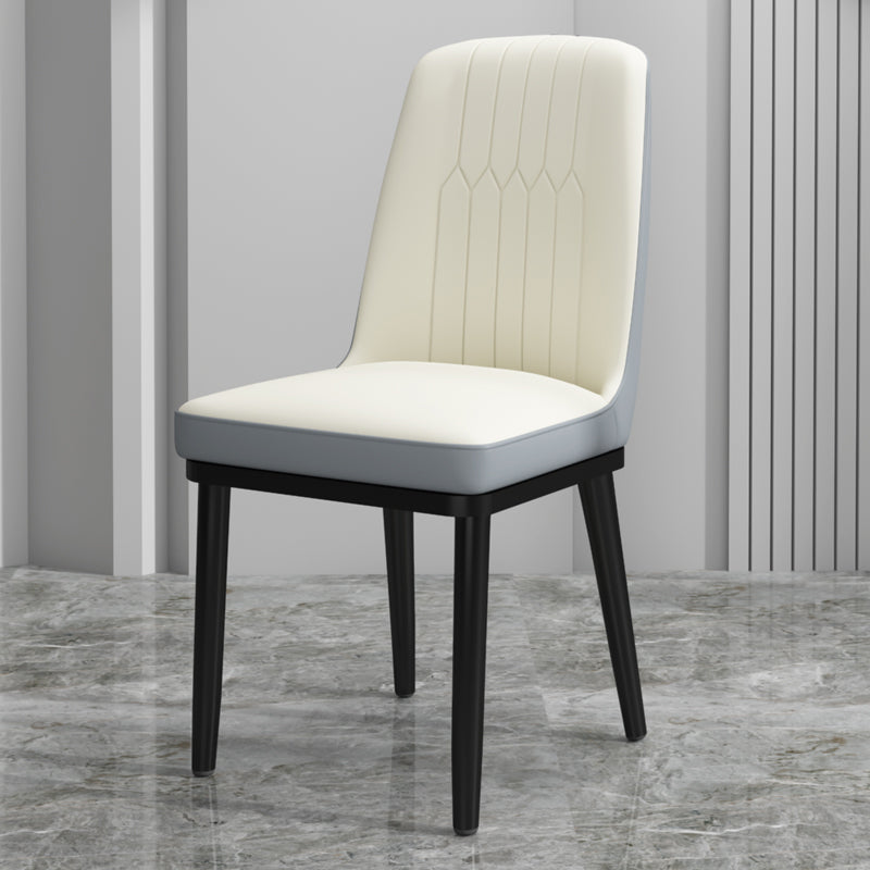 Scandinavian Style Metal Dining Chair Dining Room Upholstered Parsons Armless Chair