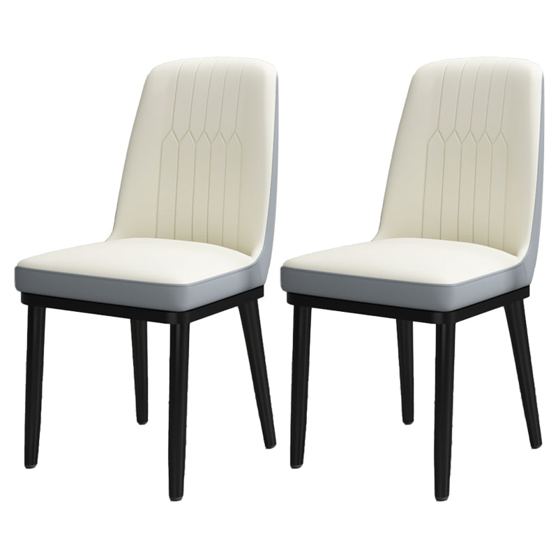 Scandinavian Style Metal Dining Chair Dining Room Upholstered Parsons Armless Chair