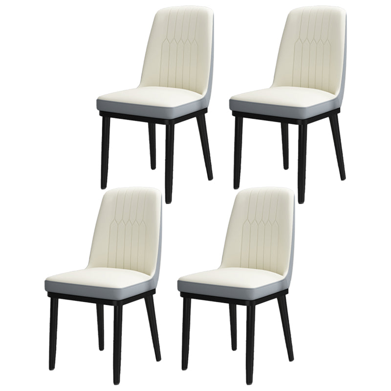 Scandinavian Style Metal Dining Chair Dining Room Upholstered Parsons Armless Chair