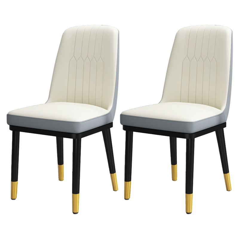 Scandinavian Style Metal Dining Chair Dining Room Upholstered Parsons Armless Chair