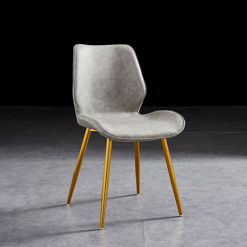 Modern Upholstered Armless Dining Chairs Wingback Side Chairs with Metal Legs