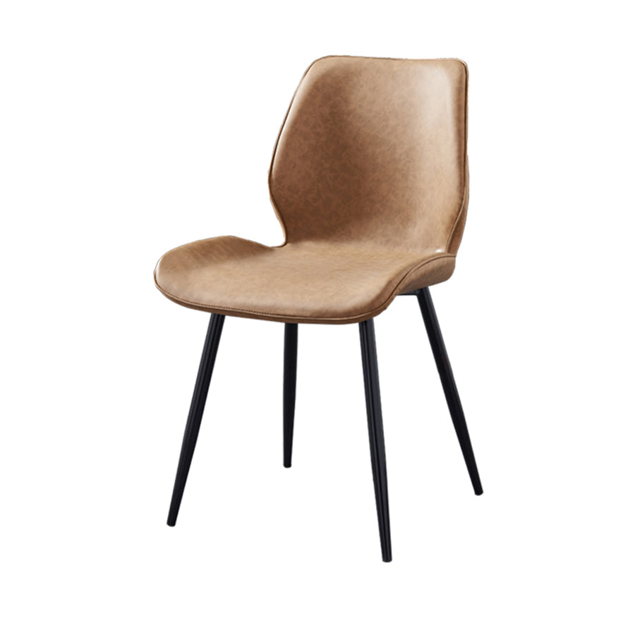 Modern Upholstered Armless Dining Chairs Wingback Side Chairs with Metal Legs