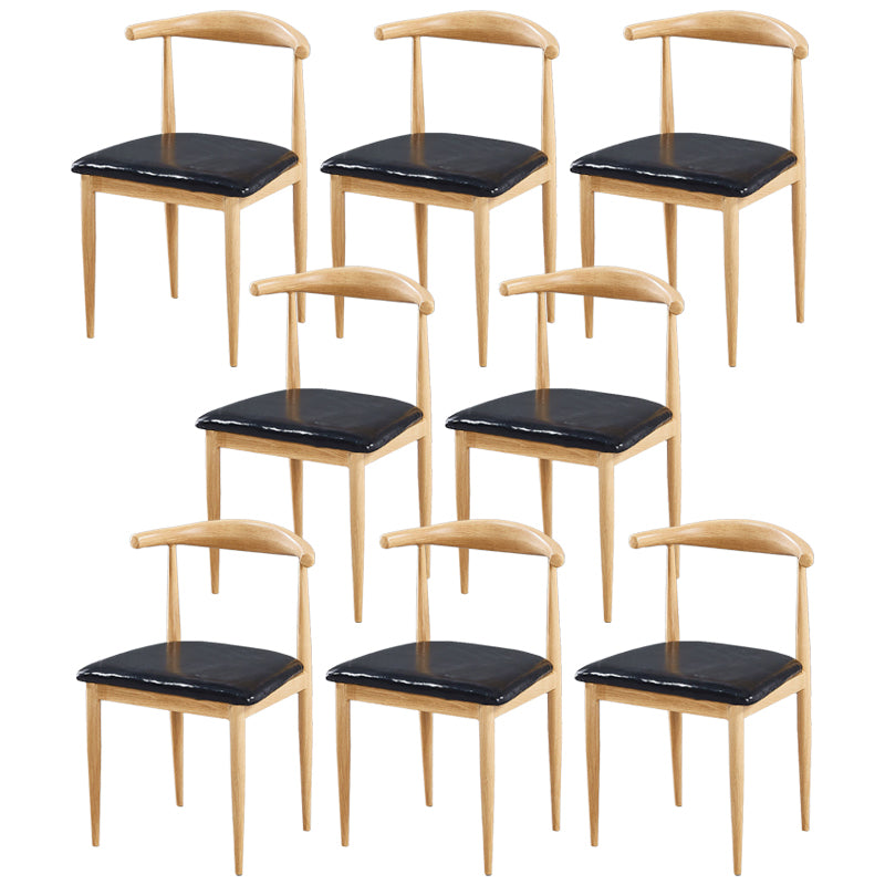 Contemporary Home Side Chair Open Back Metal Dining Room Chair Upholstered