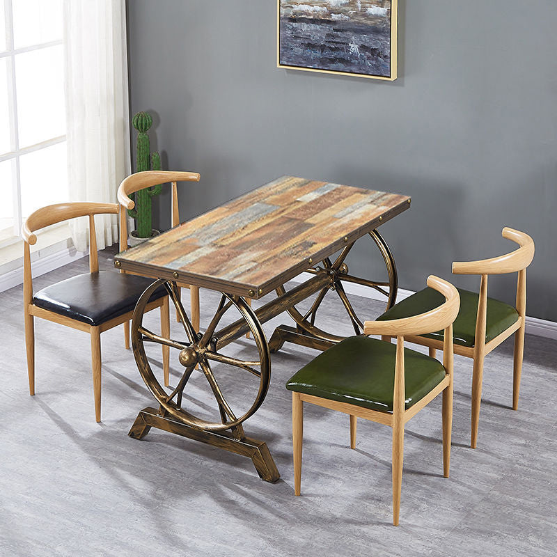 Contemporary Home Side Chair Open Back Metal Dining Room Chair Upholstered