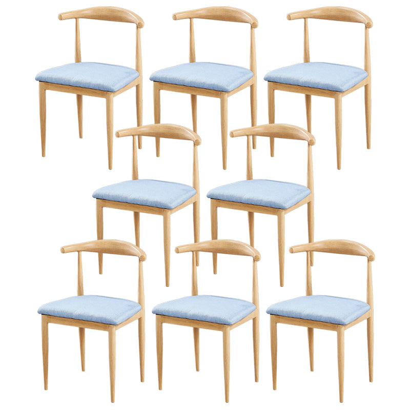 Contemporary Home Side Chair Open Back Metal Dining Room Chair Upholstered