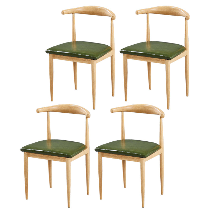 Contemporary Home Side Chair Open Back Metal Dining Room Chair Upholstered