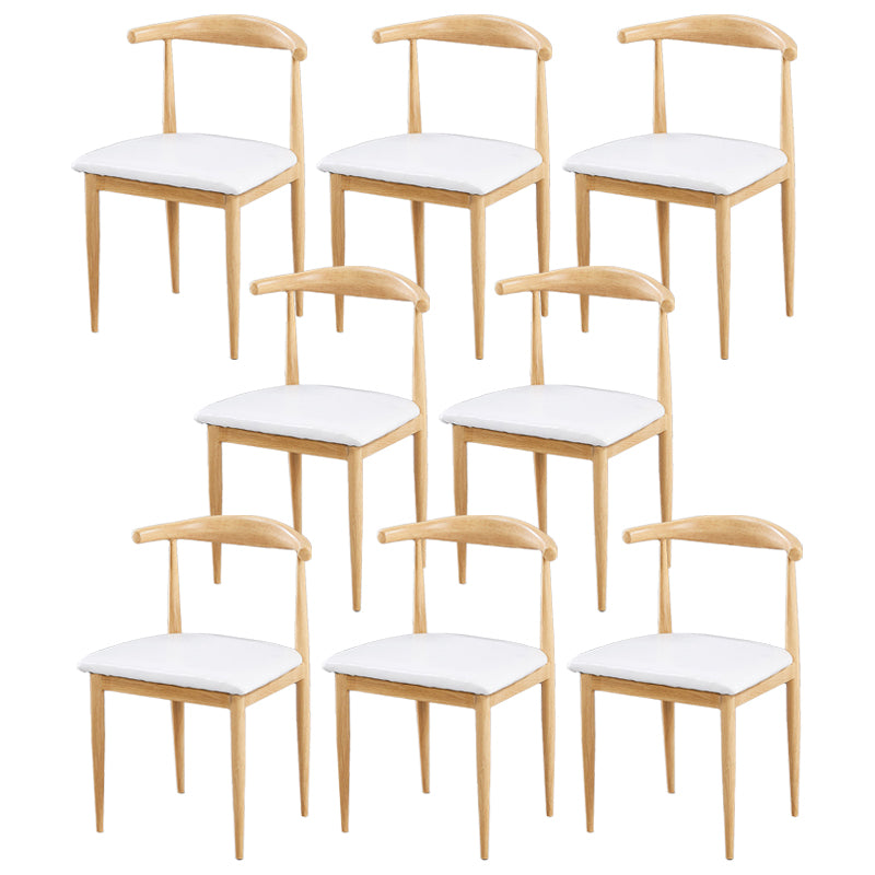 Contemporary Home Side Chair Open Back Metal Dining Room Chair Upholstered