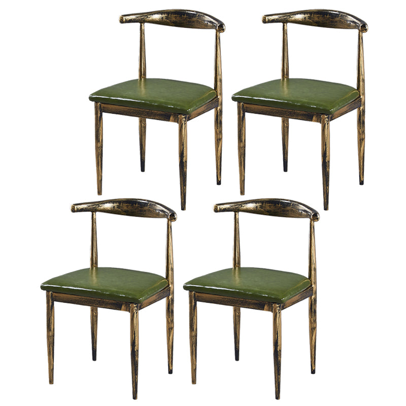 Chaise de salle à manger en métal à dossier ouvert de chaise latérale à la maison contemporaine tapissée