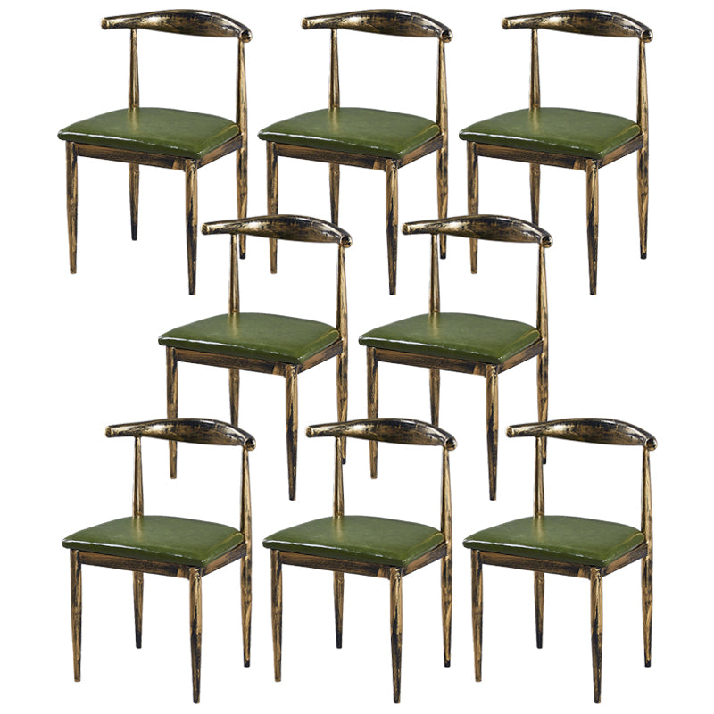 Contemporary Home Side Chair Open Back Metal Dining Room Chair Upholstered